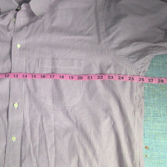 Burberry's of London Button Down Shirt Maroon Striped Men's XL - Picture 6 of 8